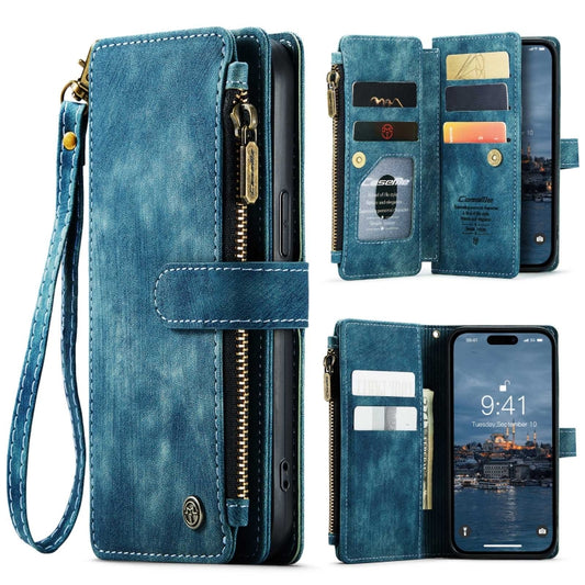 For iPhone 15 Pro CaseMe C30 Multifunctional Leather Phone Case(Blue) by CaseMe