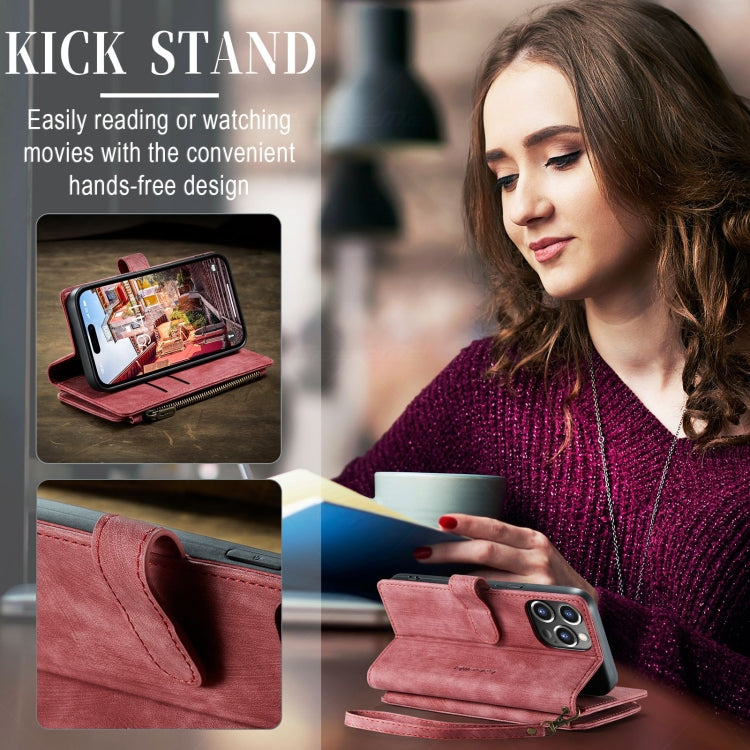 For iPhone 15 Pro CaseMe C30 Multifunctional Leather Phone Case(Red) by CaseMe