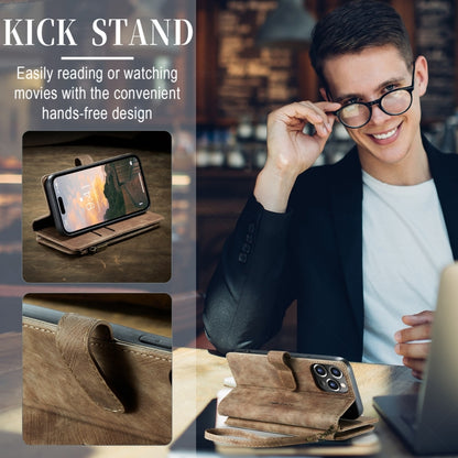 For iPhone 15 Pro CaseMe C30 Multifunctional Leather Phone Case(Brown) by CaseMe