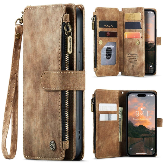 For iPhone 15 Pro Max CaseMe C30 Multifunctional Leather Phone Case(Brown)