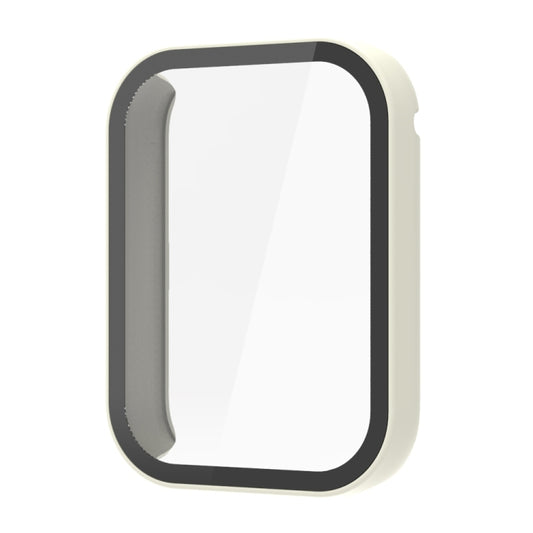 For Xiaomi Mi Band 8 Pro PC + Tempered Film Integrated Watch Protective Case(Ivory White) by buy2fix