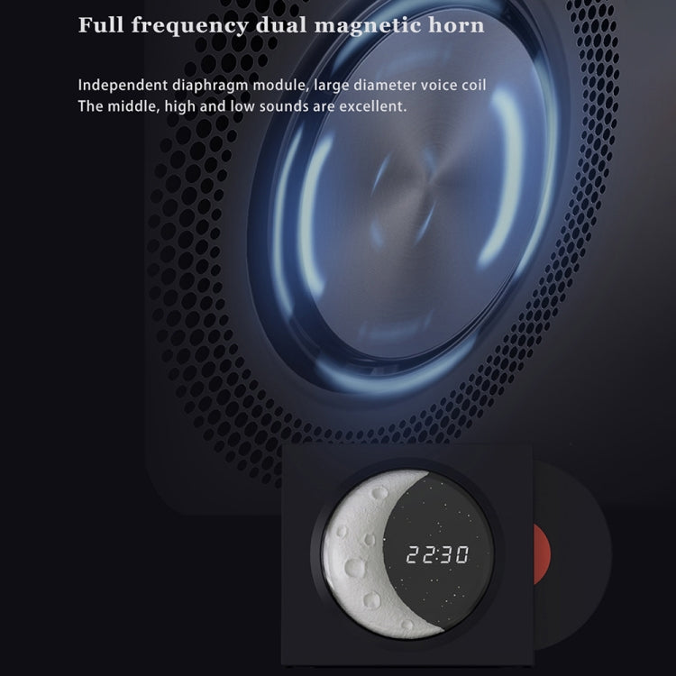 X09 Moon Clock Bluetooth Speaker Desktop Smart Wireless Speaker(Black) - Desktop Speaker by buy2fix | Online Shopping UK | buy2fix