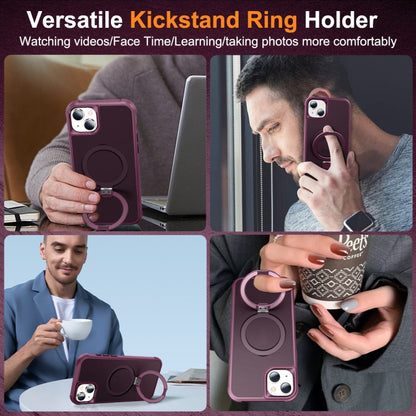 For iPhone 14 / 13 MagSafe Magnetic Holder Phone Case(Wine Red) - iPhone 14 Cases by buy2fix | Online Shopping UK | buy2fix