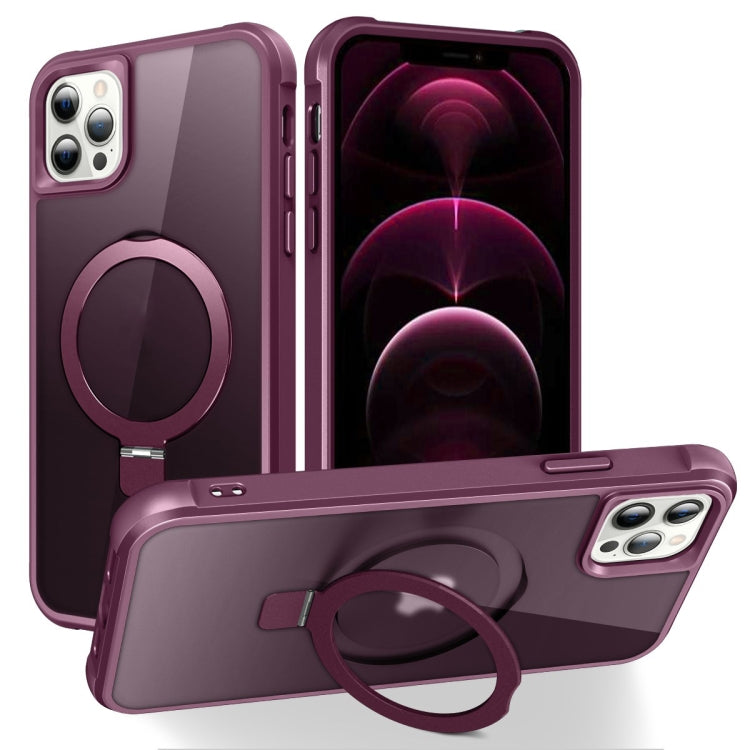 For iPhone 13 Pro Max / 12 Pro Max MagSafe Magnetic Holder Phone Case(Wine Red) - iPhone 13 Pro Max Cases by buy2fix | Online Shopping UK | buy2fix