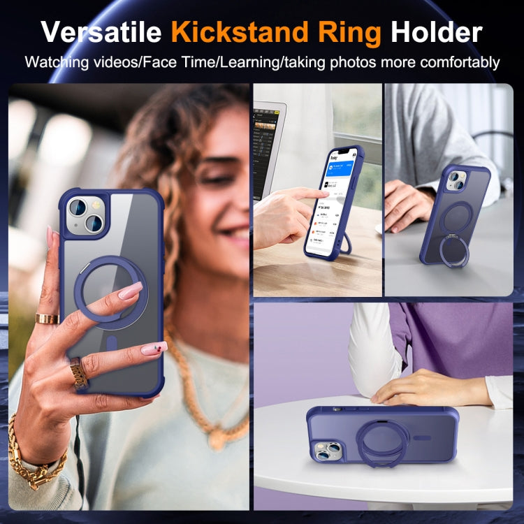 For iPhone 15 MagSafe Magnetic Rotating Holder Phone Case(Klein Blue) - iPhone 15 Cases by buy2fix | Online Shopping UK | buy2fix