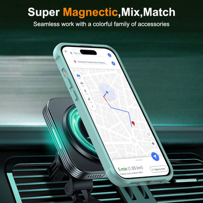 For iPhone 14 Pro Max MagSafe Magnetic Rotating Holder Phone Case(Lake Blue) - iPhone 14 Pro Max Cases by buy2fix | Online Shopping UK | buy2fix