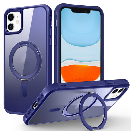 For iPhone 11 MagSafe Magnetic Rotating Holder Phone Case(Klein Blue) - iPhone 11 Cases by buy2fix | Online Shopping UK | buy2fix