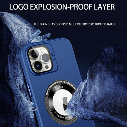 For iPhone 12 Pro Max Skin Feel Magnifier MagSafe Lens Holder Phone Case(Royal Blue) - iPhone 12 Pro Max Cases by buy2fix | Online Shopping UK | buy2fix