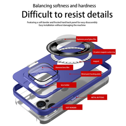 For iPhone 12 Pro Max Skin Feel Magnifier MagSafe Lens Holder Phone Case(Royal Blue) - iPhone 12 Pro Max Cases by buy2fix | Online Shopping UK | buy2fix