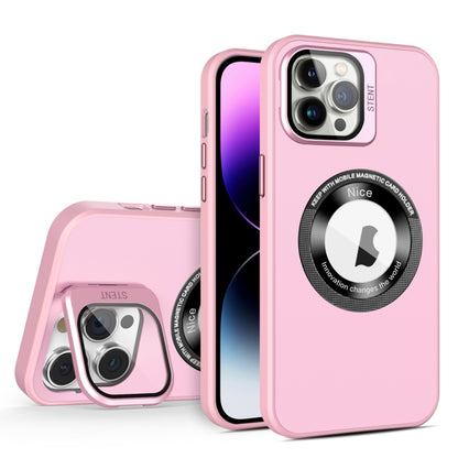 For iPhone 11 Pro Skin Feel Magnifier MagSafe Lens Holder Phone Case(Pink) - iPhone 11 Pro Cases by buy2fix | Online Shopping UK | buy2fix