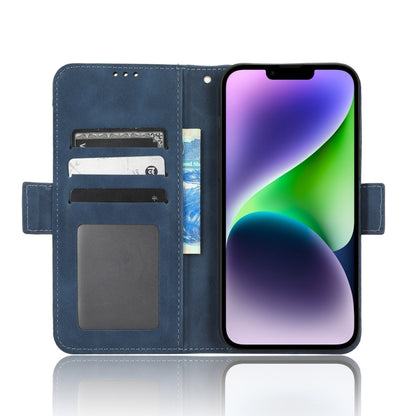 For iPhone 16 Pro Max Skin Feel Calf Texture Card Slots Leather Phone Case(Blue) - iPhone 16 Pro Max Cases by buy2fix | Online Shopping UK | buy2fix