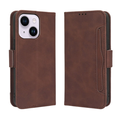 For iPhone 16 Pro Max Skin Feel Calf Texture Card Slots Leather Phone Case(Brown) - iPhone 16 Pro Max Cases by buy2fix | Online Shopping UK | buy2fix