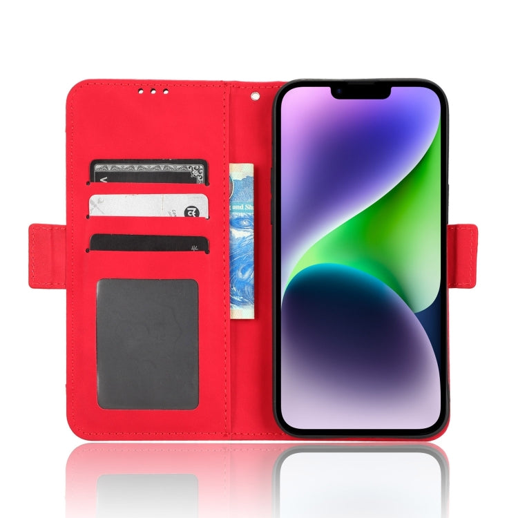 For iPhone 16 Pro Skin Feel Calf Texture Card Slots Leather Phone Case(Red) - iPhone 16 Pro Cases by buy2fix | Online Shopping UK | buy2fix