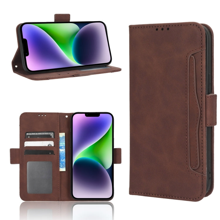 For iPhone 16 Pro Skin Feel Calf Texture Card Slots Leather Phone Case(Brown) - iPhone 16 Pro Cases by buy2fix | Online Shopping UK | buy2fix