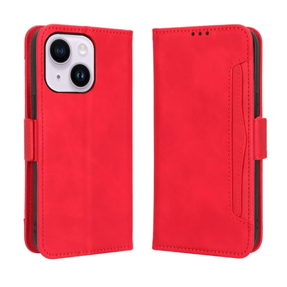 For iPhone 16 Skin Feel Calf Texture Card Slots Leather Phone Case(Red) - iPhone 16 Cases by buy2fix | Online Shopping UK | buy2fix