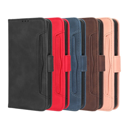 For iPhone 16 Plus Skin Feel Calf Texture Card Slots Leather Phone Case(Red) - iPhone 16 Plus Cases by buy2fix | Online Shopping UK | buy2fix