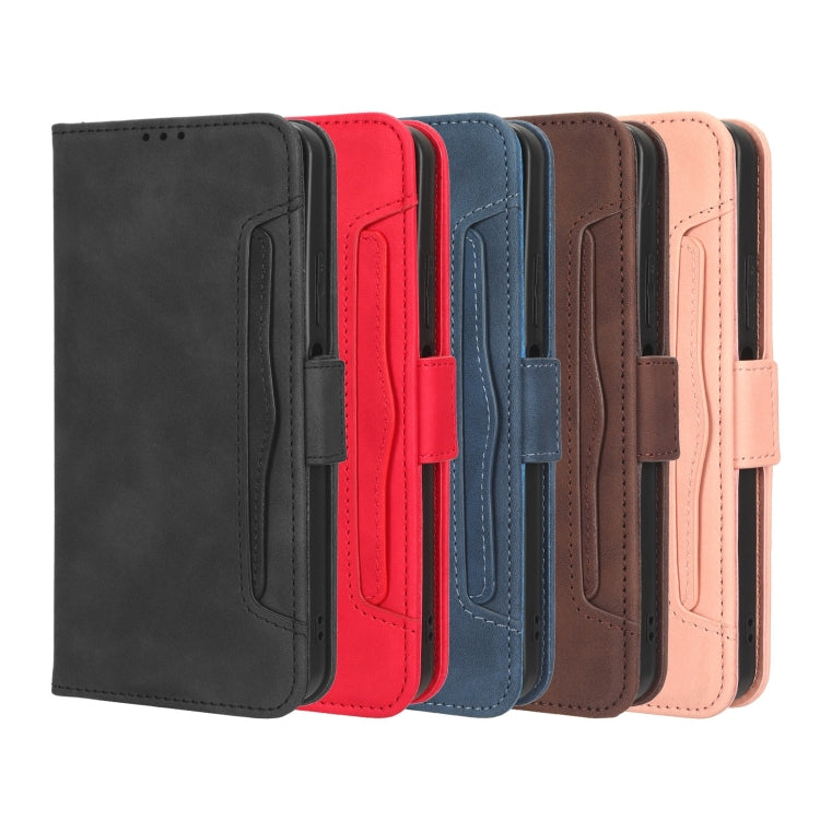 For iPhone 16 Plus Skin Feel Calf Texture Card Slots Leather Phone Case(Red) by buy2fix