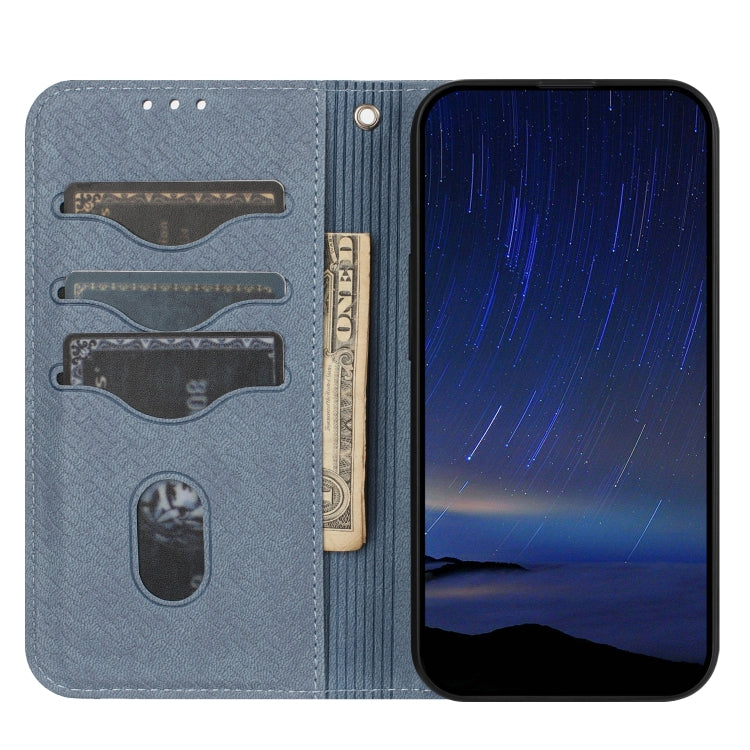 For iPhone 16e Woven Texture Stitching Magnetic Leather Phone Case(Grey) by buy2fix
