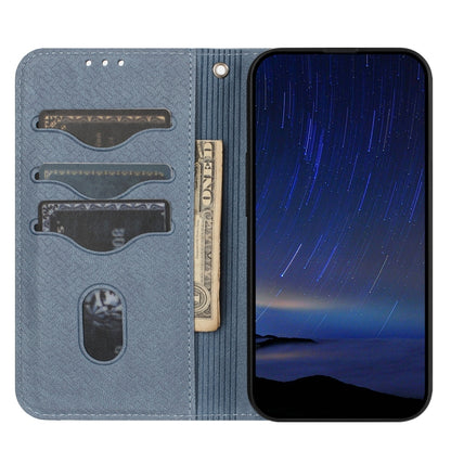 For iPhone 16e Woven Texture Stitching Magnetic Leather Phone Case(Grey) by buy2fix