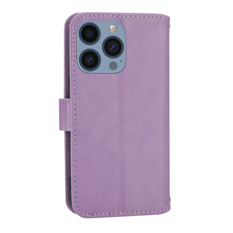 For iPhone 16 Pro Oil Skin Zipper Wallet Leather Phone Case(Purple) - iPhone 16 Pro Cases by buy2fix | Online Shopping UK | buy2fix