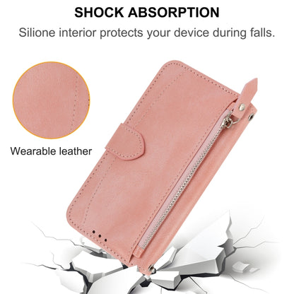 For iPhone 16 Oil Skin Zipper Wallet Leather Phone Case(Pink) by buy2fix