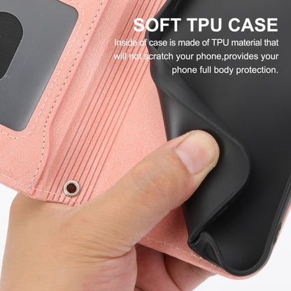 For iPhone 16 Oil Skin Zipper Wallet Leather Phone Case(Pink) by buy2fix