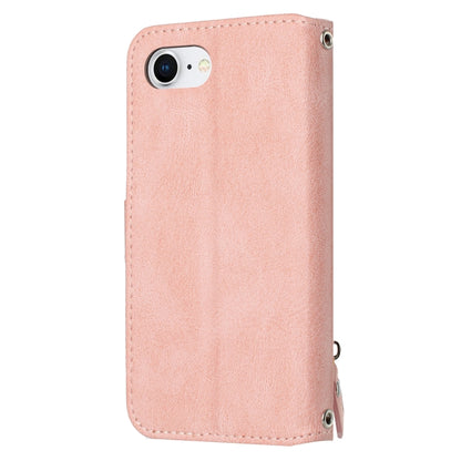 For iPhone 16e Oil Skin Zipper Wallet Leather Phone Case(Pink) by buy2fix
