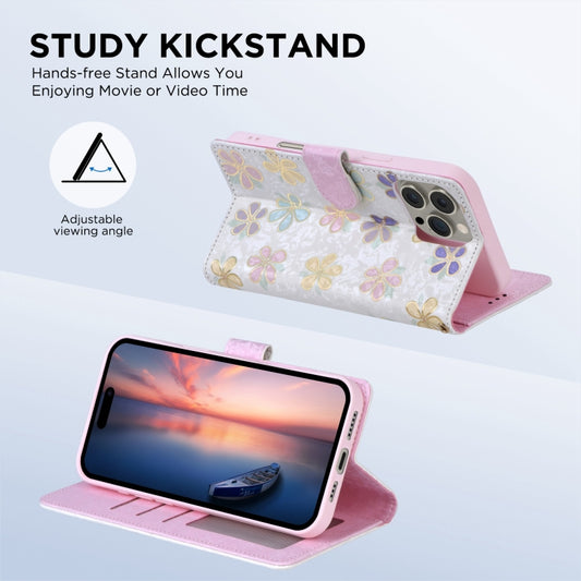 For iPhone 16 Pro Max Bronzing Painting RFID Leather Case(Bloosoming Flower) by buy2fix