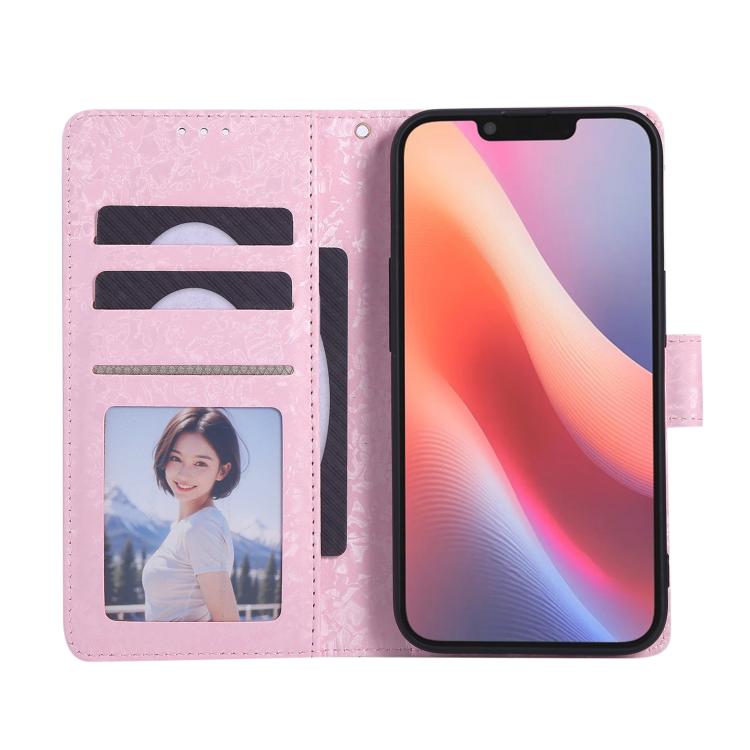 For iPhone 16e Bronzing Painting RFID Leather Case(Bloosoming Flower) - iPhone 16e Cases by buy2fix | Online Shopping UK | buy2fix