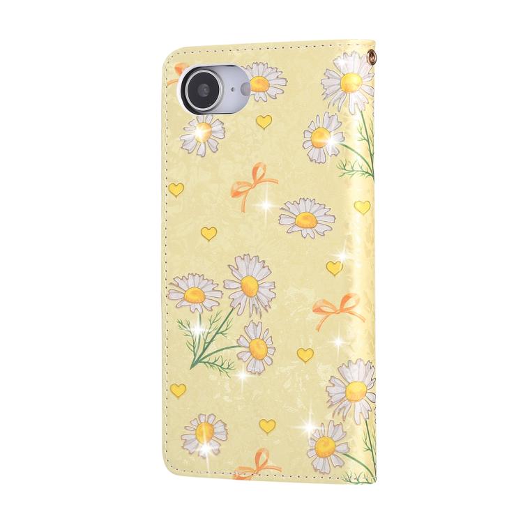 For iPhone 16e Bronzing Painting RFID Leather Case(Yellow Daisy) - iPhone 16e Cases by buy2fix | Online Shopping UK | buy2fix