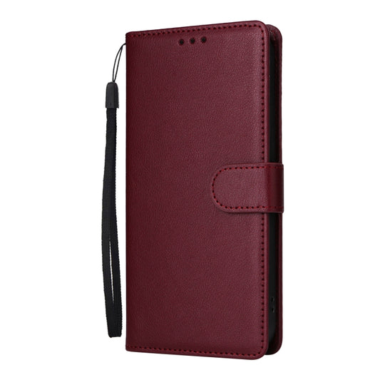 For iPhone 16 Pro 3-Card Slots Multifunctional Leather Phone Case(Wine Red) by buy2fix