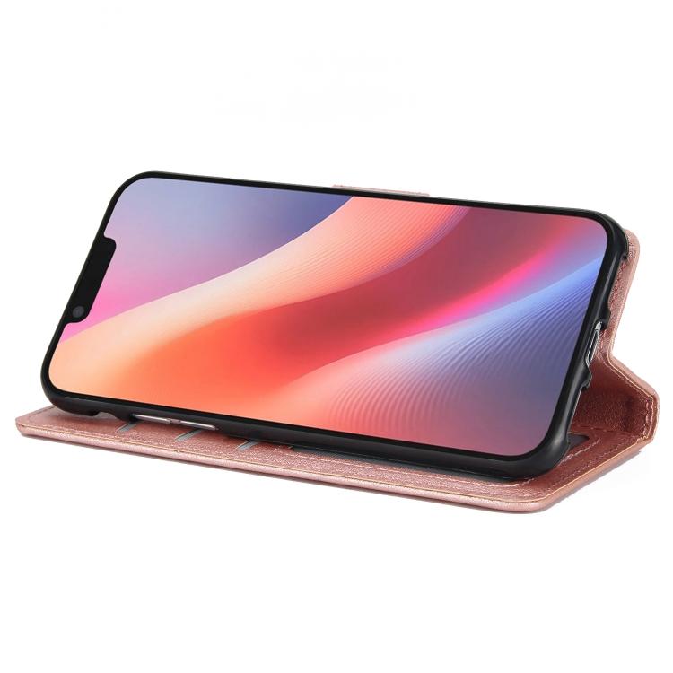 For iPhone 16e Multifunctional Horizontal Flip Leather Phone Case with Three Card Slots(Rose Gold) - iPhone 16e Cases by buy2fix | Online Shopping UK | buy2fix