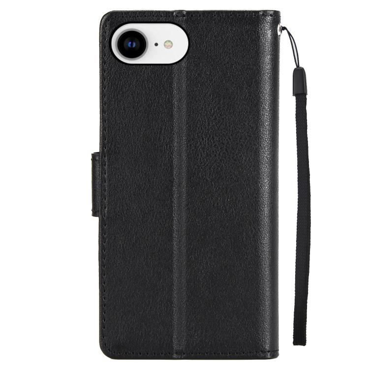 For iPhone 16e Multifunctional Horizontal Flip Leather Phone Case with Three Card Slots(Black) - iPhone 16e Cases by buy2fix | Online Shopping UK | buy2fix