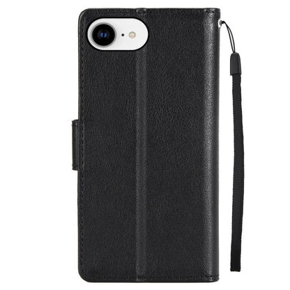 For iPhone 16e Multifunctional Horizontal Flip Leather Phone Case with Three Card Slots(Black) - iPhone 16e Cases by buy2fix | Online Shopping UK | buy2fix