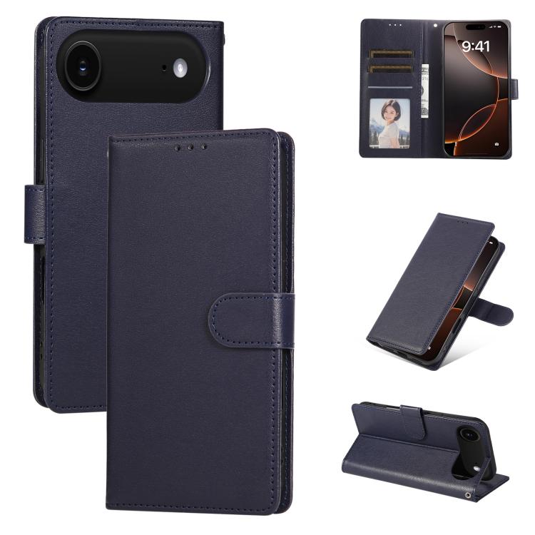 For iPhone Air 3-Card Slots Multifunctional Leather Phone Case(Blue) - iPhone Air Cases by buy2fix | Online Shopping UK | buy2fix