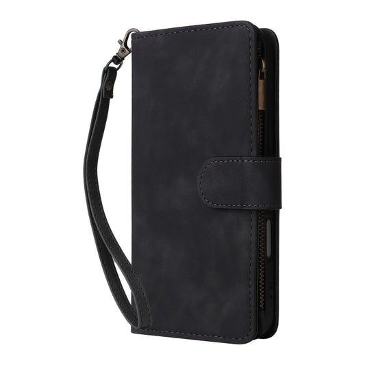 For iPhone 16 Crossbody Multi-card Slot Wallet Zipper Leather Phone Case(Black) by buy2fix