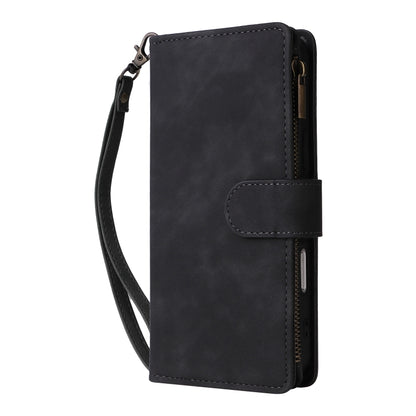 For iPhone 16 Pro Crossbody Multi-card Slot Wallet Zipper Leather Phone Case(Black) by buy2fix