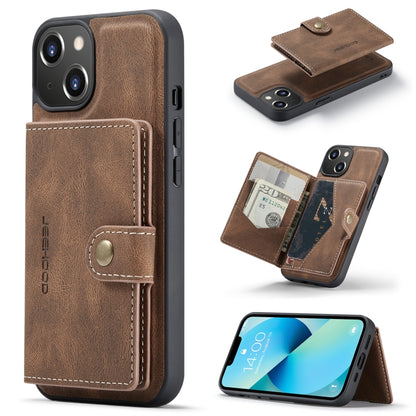 For iPhone 15 Plus JEEHOOD Retro Magnetic Detachable Leather Phone Case(Brown) - iPhone 15 Plus Cases by JEEHOOD | Online Shopping UK | buy2fix