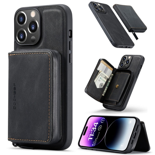 For iPhone 15 Pro JEEHOOD Magnetic Zipper Wallet Leather Phone Case(Black) - iPhone 15 Pro Cases by JEEHOOD | Online Shopping UK | buy2fix