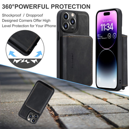 For iPhone 15 Pro JEEHOOD Magnetic Zipper Wallet Leather Phone Case(Black) - iPhone 15 Pro Cases by JEEHOOD | Online Shopping UK | buy2fix