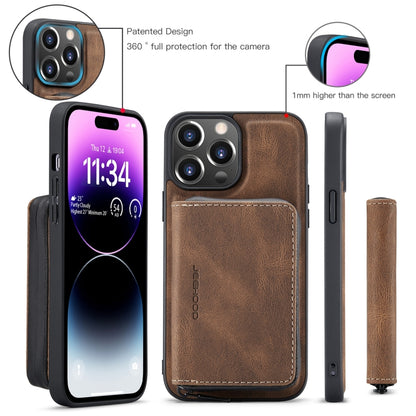 For iPhone 15 Pro JEEHOOD Magnetic Zipper Wallet Leather Phone Case(Brown) - iPhone 15 Pro Cases by JEEHOOD | Online Shopping UK | buy2fix