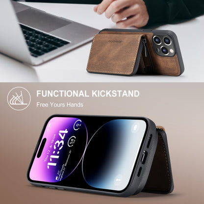 For iPhone 15 Pro JEEHOOD Magnetic Zipper Wallet Leather Phone Case(Brown) - iPhone 15 Pro Cases by JEEHOOD | Online Shopping UK | buy2fix