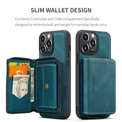 For iPhone 15 Pro JEEHOOD Magnetic Zipper Wallet Leather Phone Case(Blue) - iPhone 15 Pro Cases by JEEHOOD | Online Shopping UK | buy2fix