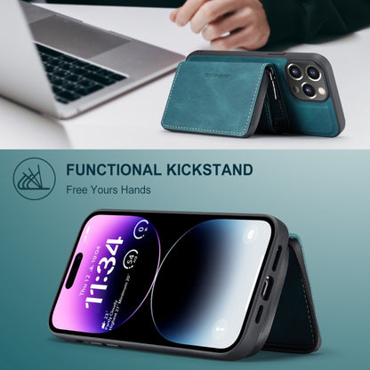 For iPhone 15 Pro JEEHOOD Magnetic Zipper Wallet Leather Phone Case(Blue) - iPhone 15 Pro Cases by JEEHOOD | Online Shopping UK | buy2fix