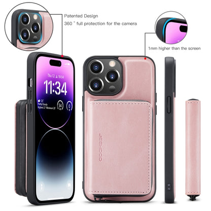 For iPhone 15 Pro JEEHOOD Magnetic Zipper Wallet Leather Phone Case(Pink) - iPhone 15 Pro Cases by JEEHOOD | Online Shopping UK | buy2fix