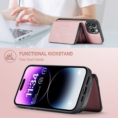 For iPhone 15 Pro JEEHOOD Magnetic Zipper Wallet Leather Phone Case(Pink) - iPhone 15 Pro Cases by JEEHOOD | Online Shopping UK | buy2fix