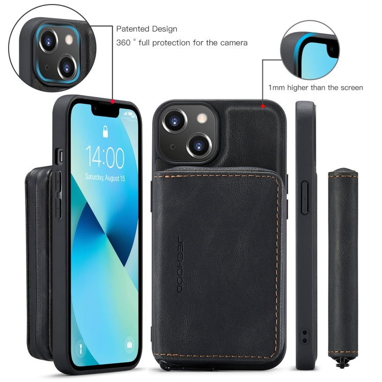For iPhone 15 Plus JEEHOOD Magnetic Zipper Wallet Leather Phone Case(Black) - iPhone 15 Plus Cases by JEEHOOD | Online Shopping UK | buy2fix