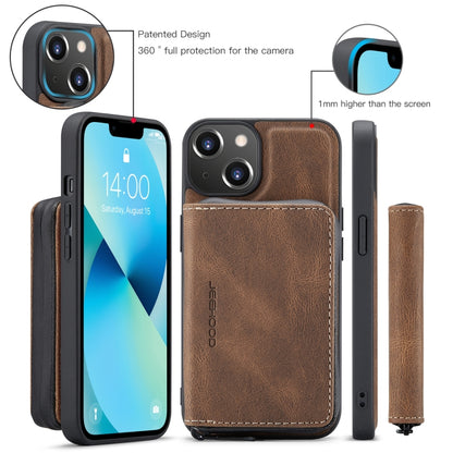 For iPhone 15 Plus JEEHOOD Magnetic Zipper Wallet Leather Phone Case(Brown) - iPhone 15 Plus Cases by JEEHOOD | Online Shopping UK | buy2fix