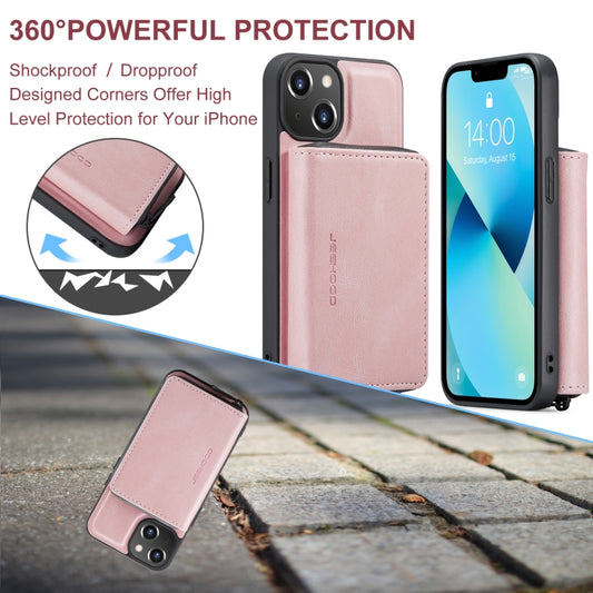 For iPhone 15 Plus JEEHOOD Magnetic Zipper Wallet Leather Phone Case(Pink) - iPhone 15 Plus Cases by JEEHOOD | Online Shopping UK | buy2fix