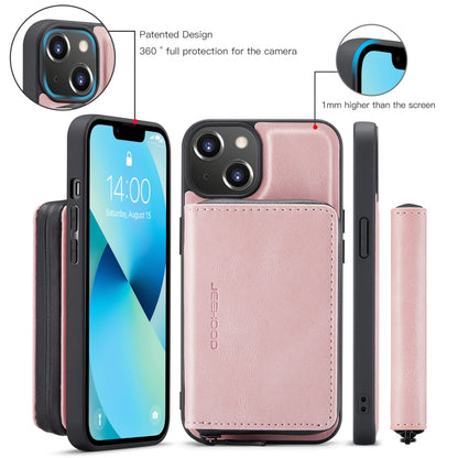 For iPhone 15 Plus JEEHOOD Magnetic Zipper Wallet Leather Phone Case(Pink) - iPhone 15 Plus Cases by JEEHOOD | Online Shopping UK | buy2fix